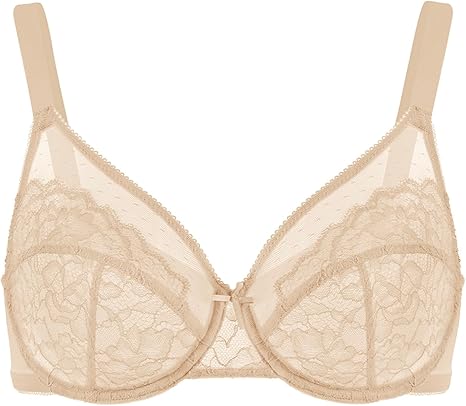 Formiva® Minimizer Bras for Women Enchante Full Coverage Underwire Bras Plus Size Lifting Floral Lace Bra for Heavy Breast