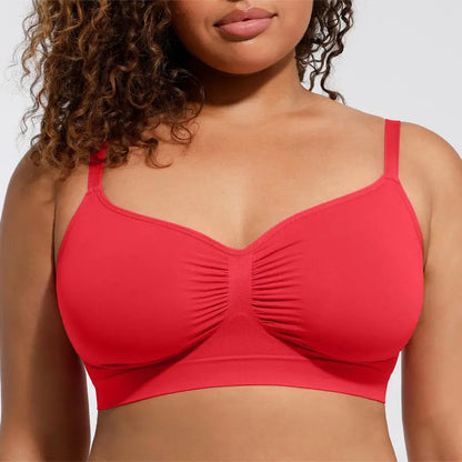 Formiva® Women's Wireless Bra Comfort up to 44DD No Padding No Underwire Unlined Cami Bra Seamless Sports Bra for Everyday Wear Breathable and Stretchy Springtok