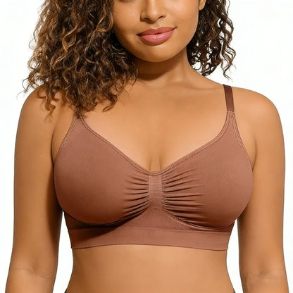 Formiva® Women's Wireless Bra Comfort up to 44DD No Padding No Underwire Unlined Cami Bra Seamless Sports Bra for Everyday Wear Breathable and Stretchy Springtok