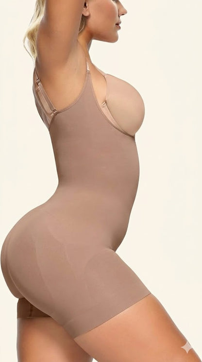 Formiva® Open Bust Shapewear Tummy Control Bodysuits for Women Seamless Compression High Waisted Body Shaper