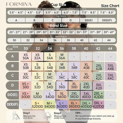 Formiva® Womens Deep V Bras Wireless Comfortable Bra Supportive No Underwire Bras Tshirt Push Up Bralettes Plunge Seamless Bra