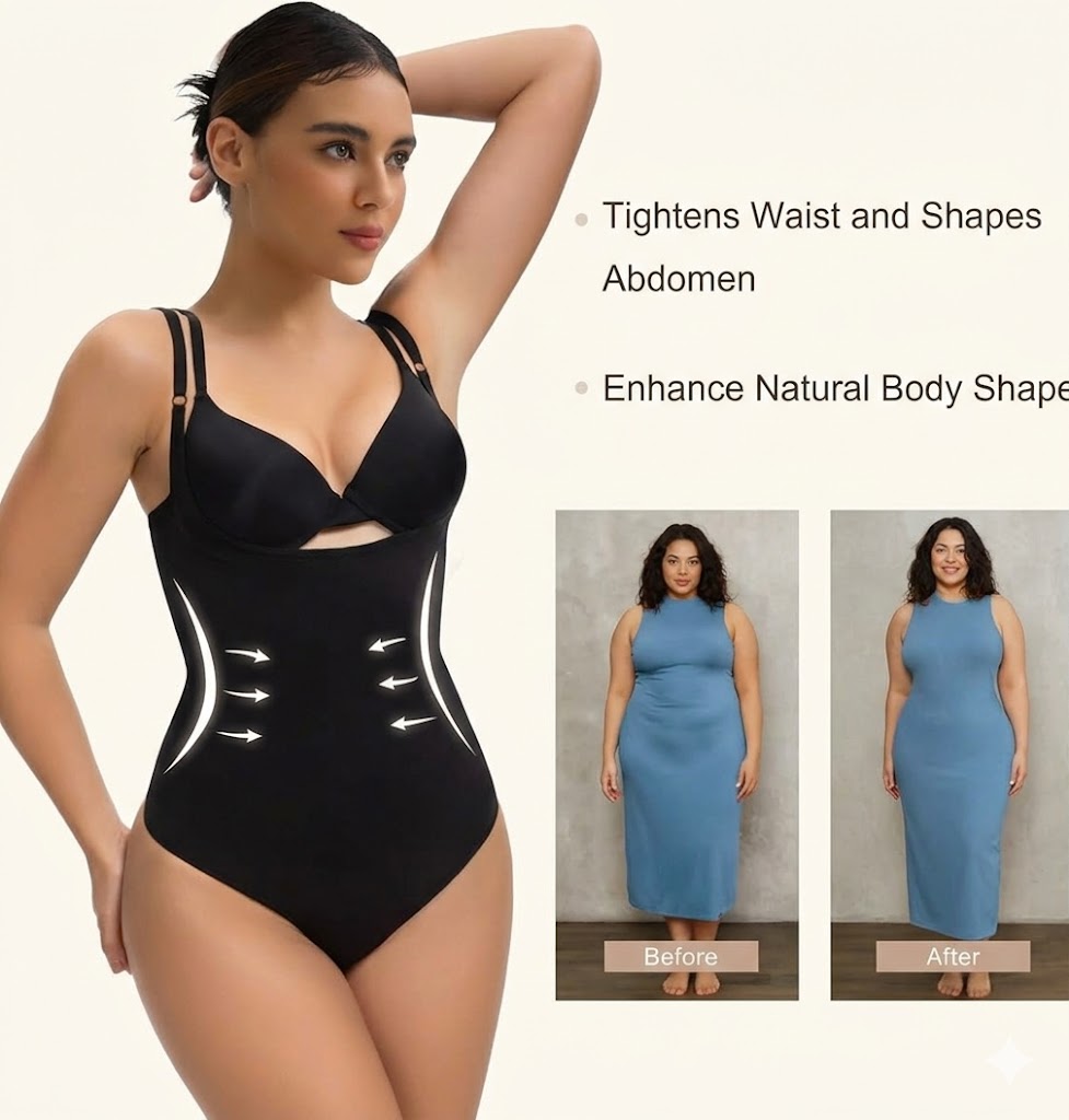 Formiva® Open Bust Shapewear Tummy Control Bodysuits for Women Seamless Compression High Waisted Body Shaper