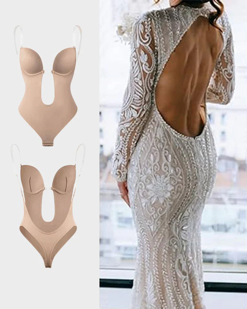 Formiva® Strapless U Plunge Thong Bodysuit