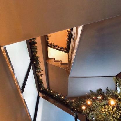 Premium Pre-Lit Christmas Garland & Wreath | 6ft & 9ft Lush Holiday Decor with LED Lights for Stairs, Mantels & Doors