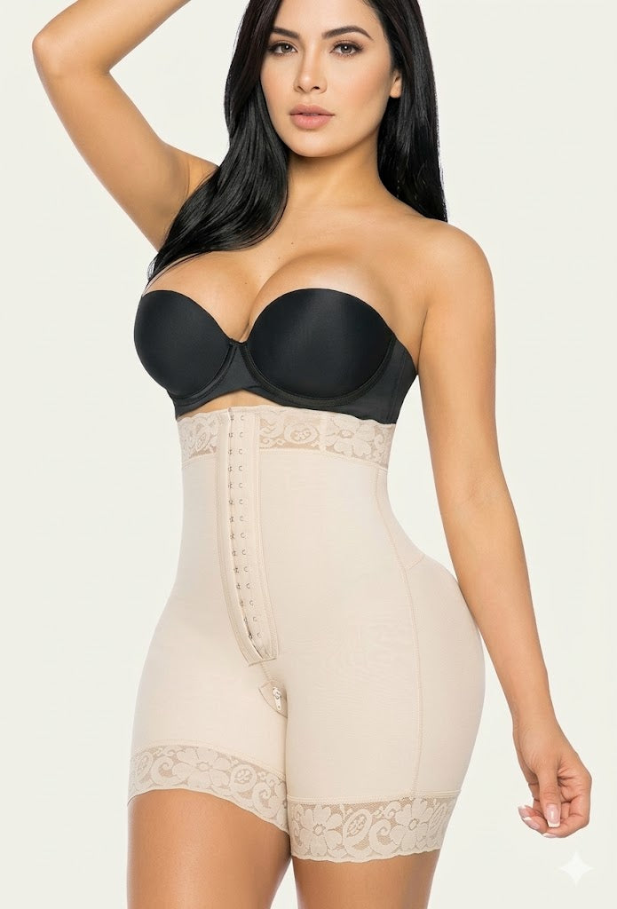 Formiva® Tummy Control Shapewear for Women Strapless Fajas Colombianas Body Shaper Shorts Butt Lifter with Zipper Crotch
