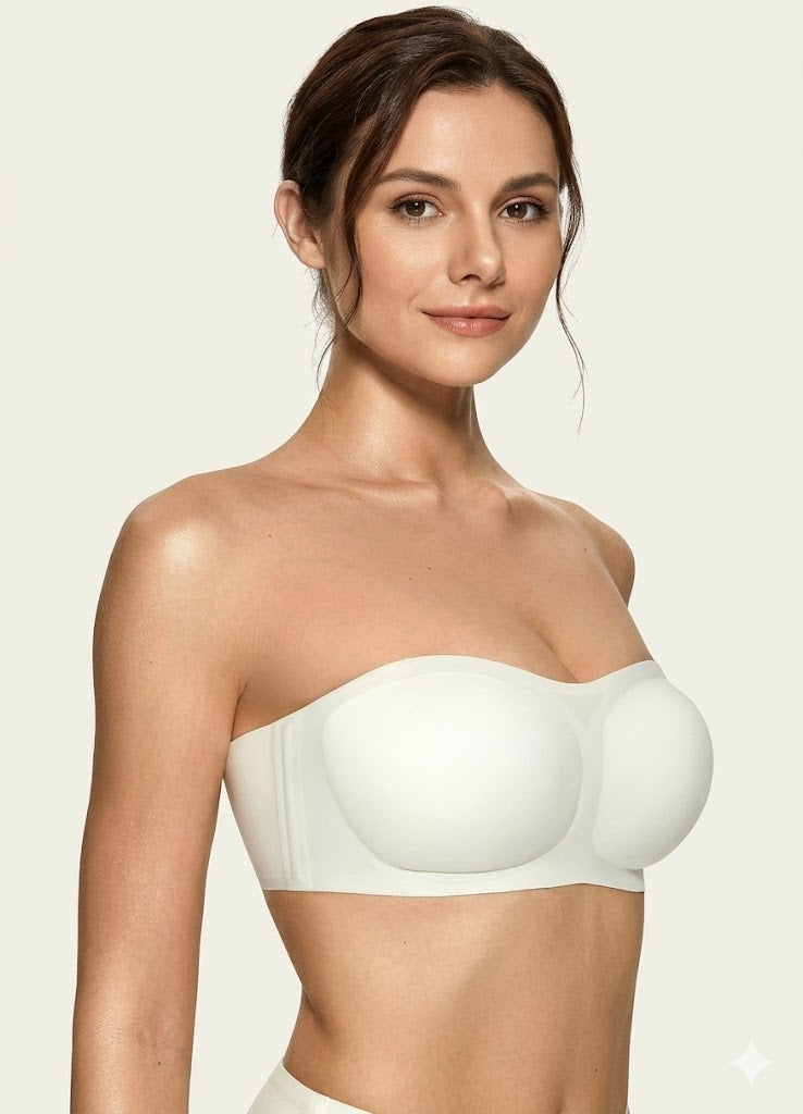 Formiva® Womens Strapless Bras Push Up Bandeau Bra Non Slip Wireless Supportive Padded Bras Seamless Comfortable Tube Bra