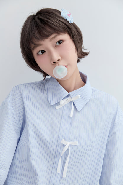 Formiva® Pet Friendly Striped Shirt with Bow Tie Closure