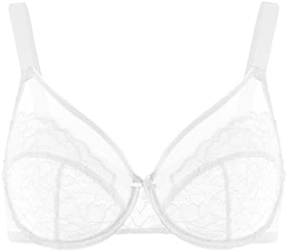 Formiva® Minimizer Bras for Women Enchante Full Coverage Underwire Bras Plus Size Lifting Floral Lace Bra for Heavy Breast