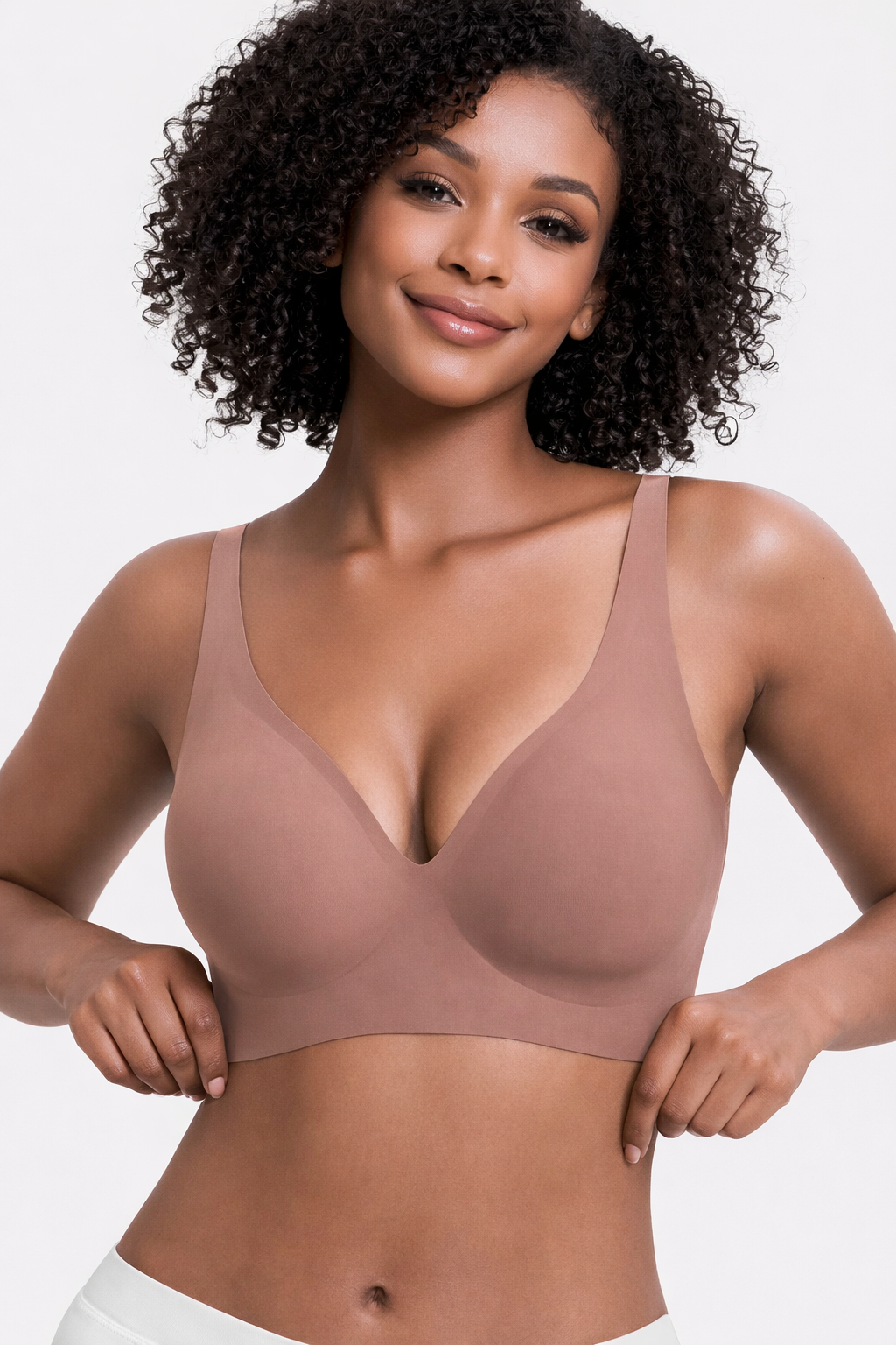 Formiva® Jelly Wireless Womens Comfortable Wireless Bras Push Up Bralettes Seamless Tshirts Bras Deep V Everyday Bras