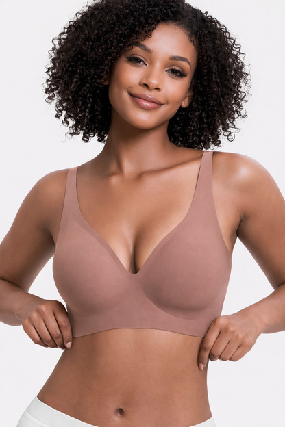 Formiva® Jelly Wireless Womens Comfortable Wireless Bras Push Up Bralettes Seamless Tshirts Bras Deep V Everyday Bras