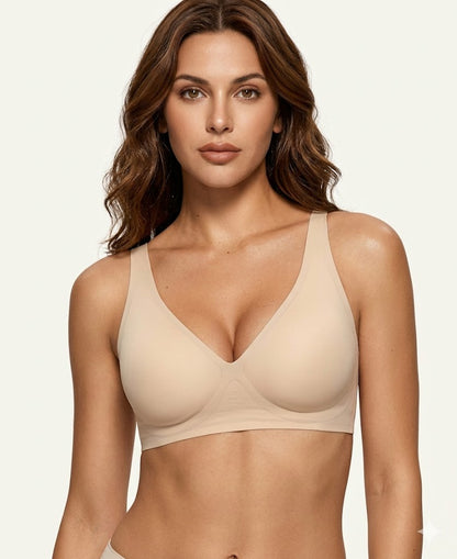 Formiva® Womens Deep V Bras Wireless Comfortable Bra Supportive No Underwire Bras Tshirt Push Up Bralettes Plunge Seamless Bra