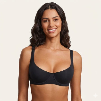 Formiva® Unlined Balconette Bra Underwired Double Layer Cup Adjustable Straps Soft Stretchy Invisible Under Low Cut Tops SpringStatements