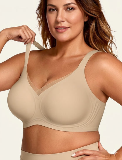 Formiva® Womens Seamless Jelly Bras No Underwire Comfort Push Up Bras Buttery Soft Wireless Bralette Full Coverage Sports Bra