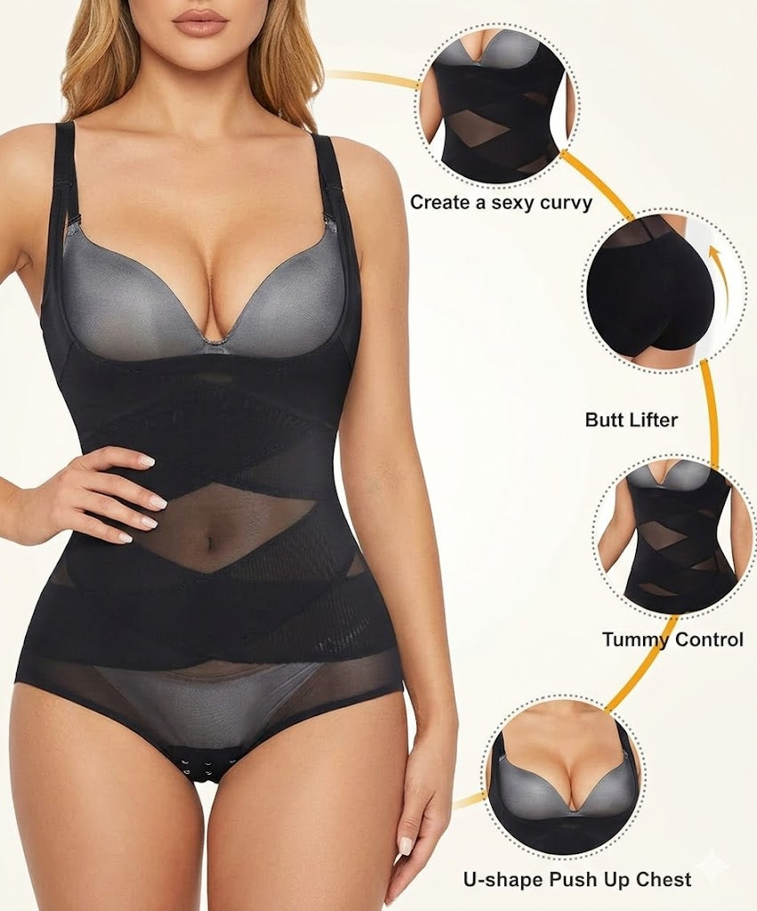 Formiva® Shapewear Bodysuit for Women Tummy Control Butt Lifter Panty Hi-Waist Trainer Stomach Body Shaper Slimming Girdles