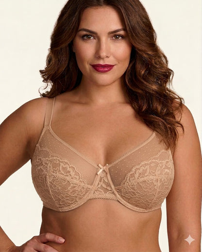 Formiva® Minimizer Bras for Women Enchante Full Coverage Underwire Bras Plus Size Lifting Floral Lace Bra for Heavy Breast