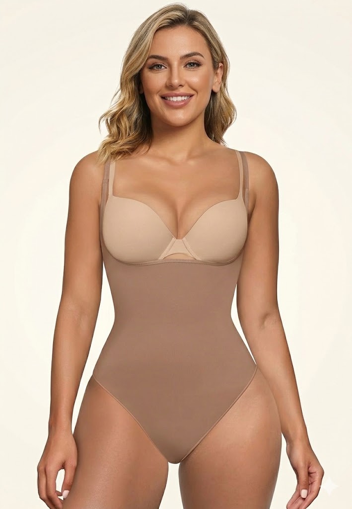 Formiva® Open Bust Shapewear Tummy Control Bodysuits for Women Seamless Compression High Waisted Body Shaper