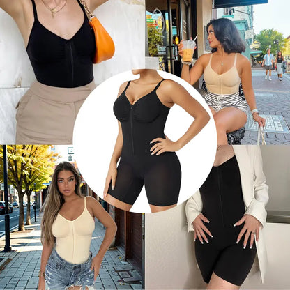 Formiva® Shapewear for Women Tummy Control Bodysuits Zip-Up Comfort Ultra Stretch Fabric Customizable Fit Breathable Mesh Design Comfortable Fit