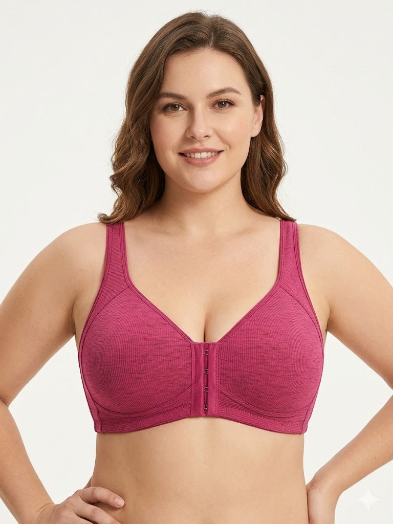 Formiva® Adjustable Front Closure Push-Up Bra Wire-Free Cross-Back, Seamless & Side Support for Daily Wear, Spring-Summer ComfoMrt Breathable Everyday Breathable Everyday Womenswear Bridal Rider Basic Minimalist ModestSkip intense workouts