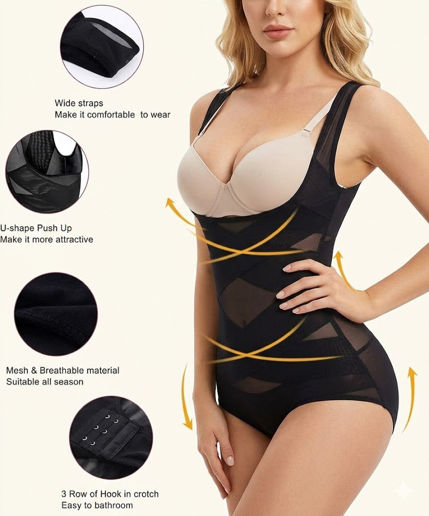 Formiva® Shapewear Bodysuit for Women Tummy Control Butt Lifter Panty Hi-Waist Trainer Stomach Body Shaper Slimming Girdles