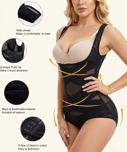 Formiva® Shapewear Bodysuit for Women Tummy Control Butt Lifter Panty Hi-Waist Trainer Stomach Body Shaper Slimming Girdles