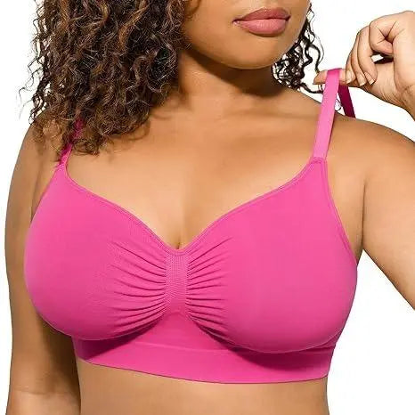Formiva® Women's Wireless Bra Comfort up to 44DD No Padding No Underwire Unlined Cami Bra Seamless Sports Bra for Everyday Wear Breathable and Stretchy Springtok