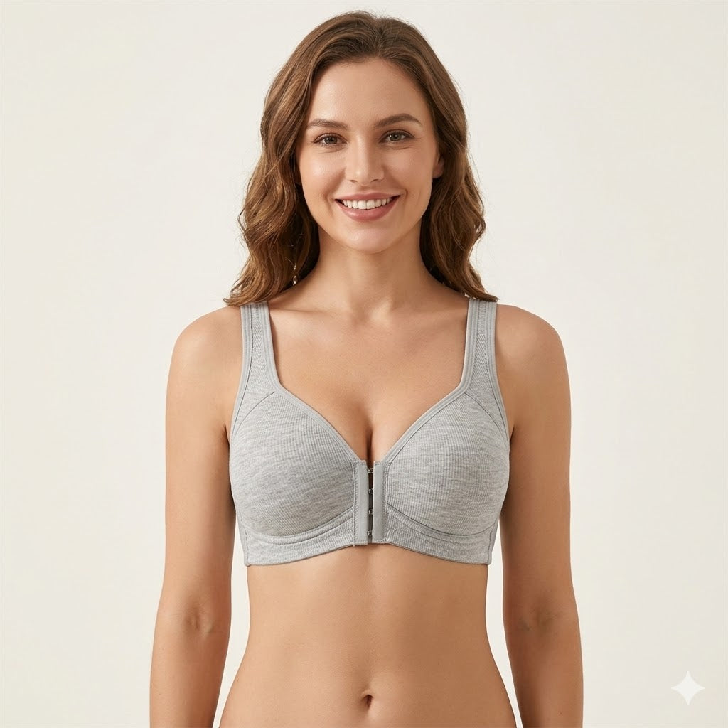 Formiva® Adjustable Front Closure Push-Up Bra Wire-Free Cross-Back, Seamless & Side Support for Daily Wear, Spring-Summer ComfoMrt Breathable Everyday Breathable Everyday Womenswear Bridal Rider Basic Minimalist ModestSkip intense workouts
