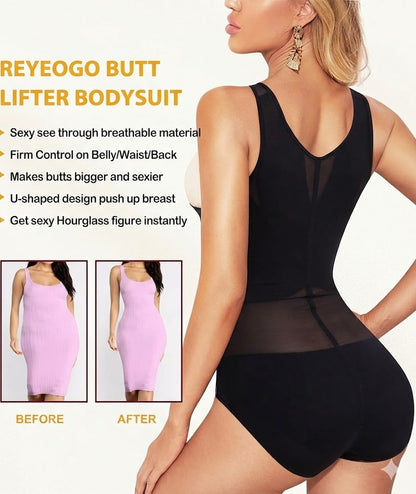 Formiva® Shapewear Bodysuit for Women Tummy Control Butt Lifter Panty Hi-Waist Trainer Stomach Body Shaper Slimming Girdles