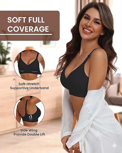 Formiva® Comfortable Seamless Full Coverage Bra for Women Wireless Bras with Soft Support Regular and Plus Size