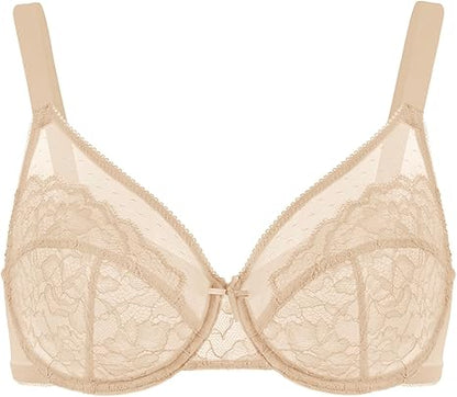 Formiva® Minimizer Bras for Women Enchante Full Coverage Underwire Bras Plus Size Lifting Floral Lace Bra for Heavy Breast