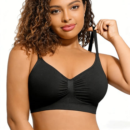 Formiva® Women's Wireless Bra Comfort up to 44DD No Padding No Underwire Unlined Cami Bra Seamless Sports Bra for Everyday Wear Breathable and Stretchy Springtok