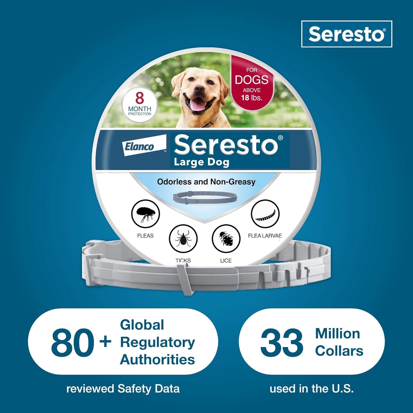 Summer Sale Seresto Flea and Tick Collar for Cats and Dogs Treatment & Prevention, Vet-Recommend, 8 Month Protection