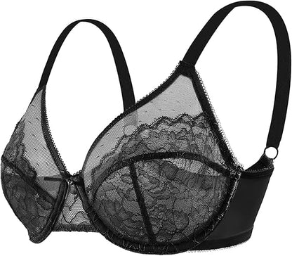 Formiva® Minimizer Bras for Women Enchante Full Coverage Underwire Bras Plus Size Lifting Floral Lace Bra for Heavy Breast