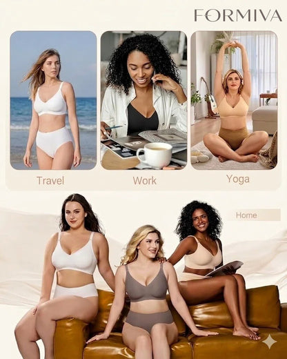 Formiva® Comfortable Seamless Full Coverage Bra for Women Wireless Bras with Soft Support Regular and Plus Size