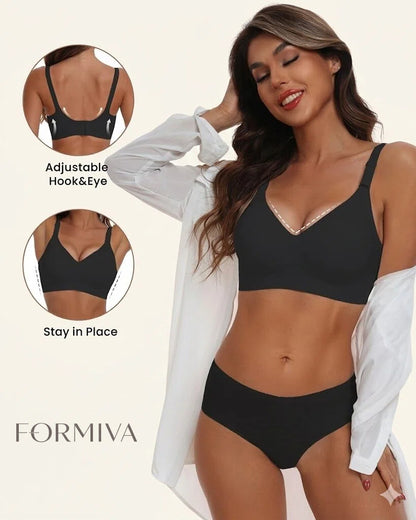 Formiva® Comfortable Seamless Full Coverage Bra for Women Wireless Bras with Soft Support Regular and Plus Size