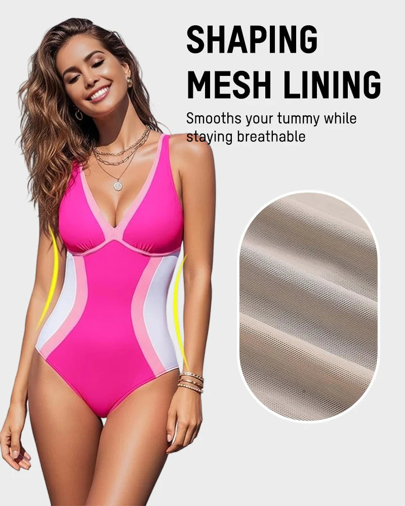Formiva® Color Block Tummy Control One-Piece Swimsuit