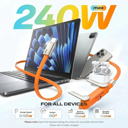 Fast-Charging Cable with Detatchable Stand