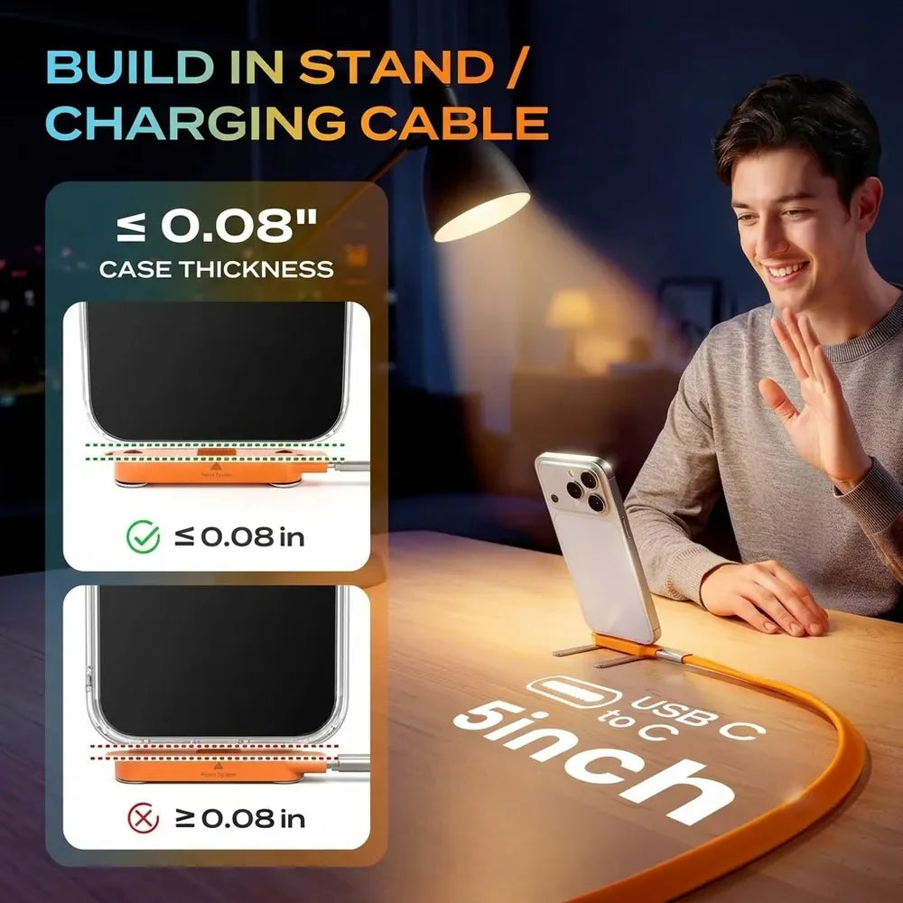 Fast-Charging Cable with Detatchable Stand