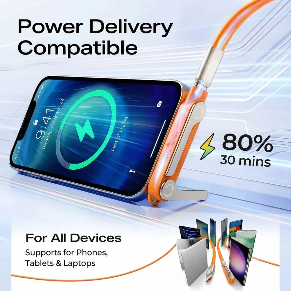 Fast-Charging Cable with Detatchable Stand