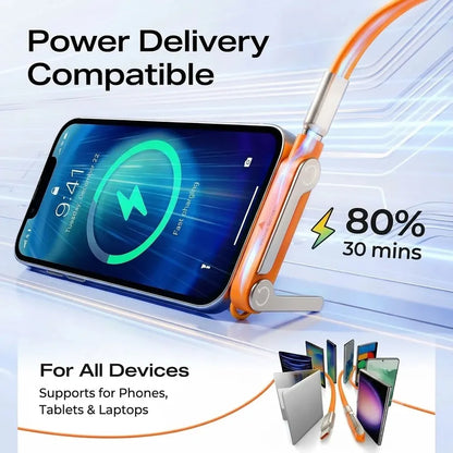 Fast-Charging Cable with Detatchable Stand