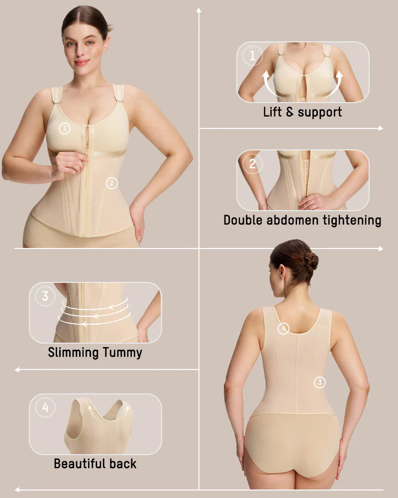Formiva® Double-Layer Tummy Control Waist Shaper Girdle With Bra