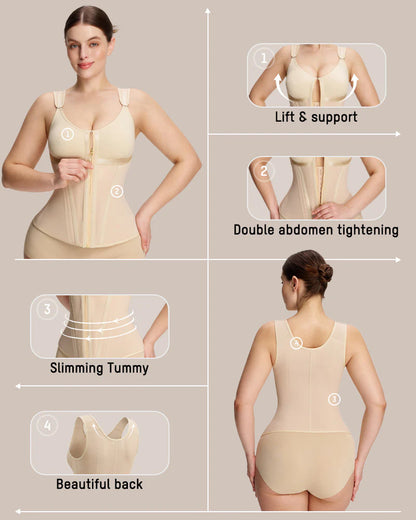 Formiva® Double-Layer Tummy Control Waist Shaper Girdle With Bra