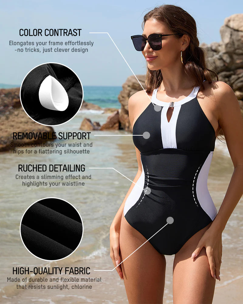 Formiva® Full Coverage Retro Color Block Swimwear