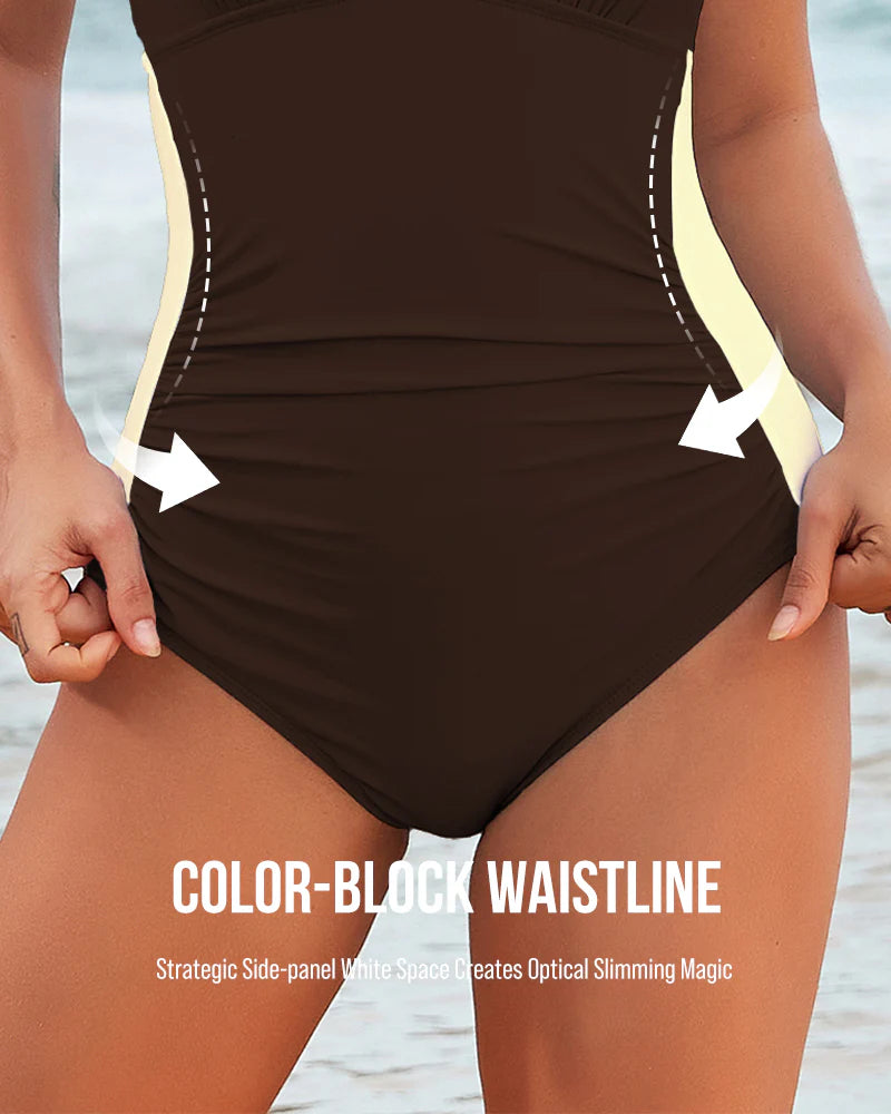 Formiva® Full Coverage Retro Color Block Swimwear