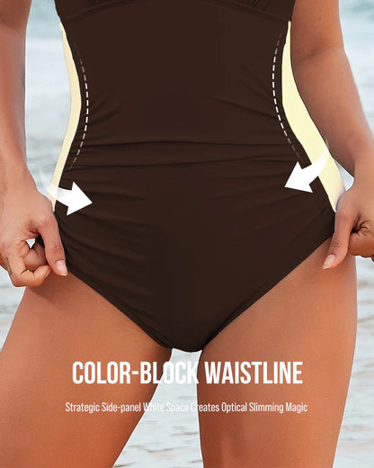 Formiva® Full Coverage Retro Color Block Swimwear