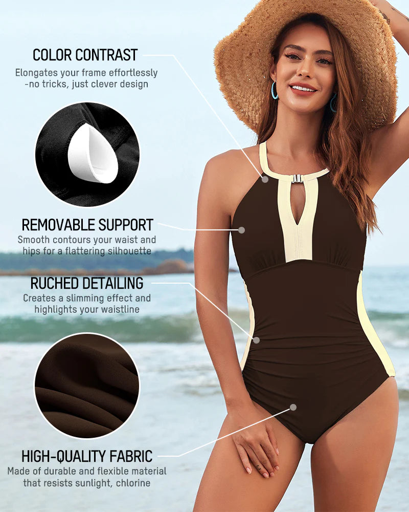 Formiva® Full Coverage Retro Color Block Swimwear