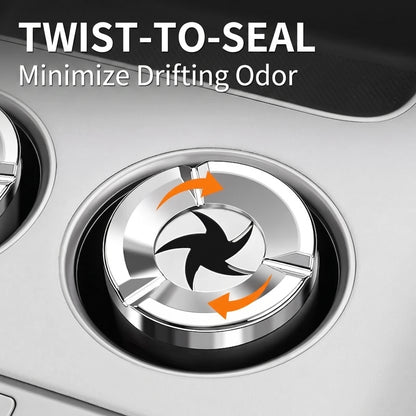 Car Ashtray with Rotating Lid and Ceramic Liner