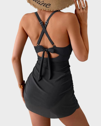 Formiva® Mesh Cutout Tummy Control One-Piece Swimdress
