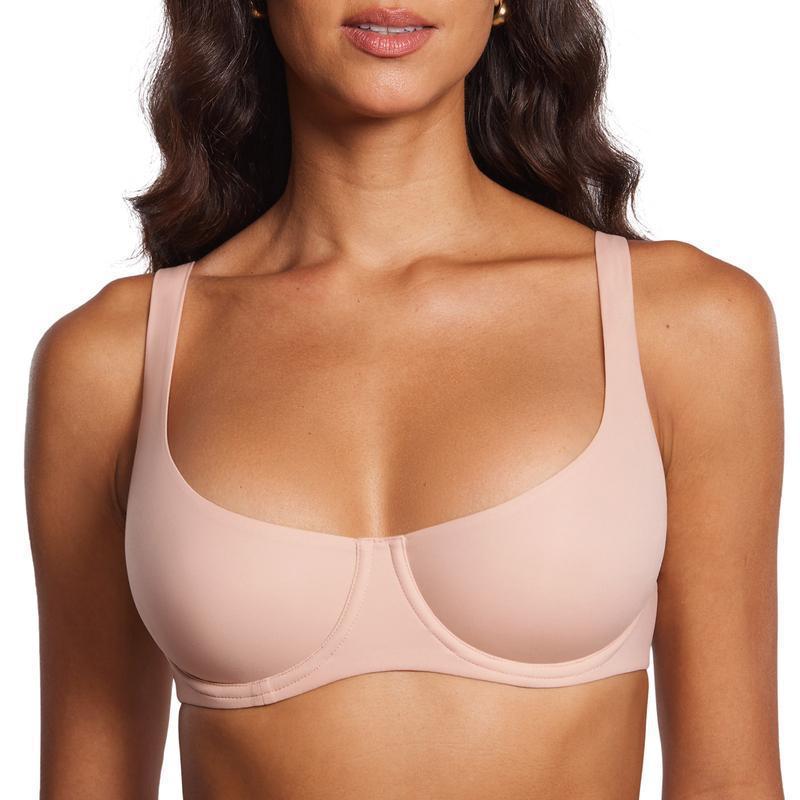 Formiva® Unlined Balconette Bra Underwired Double Layer Cup Adjustable Straps Soft Stretchy Invisible Under Low Cut Tops SpringStatements