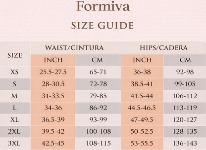Before and after comparison showing the waist-snatching and butt-lifting results of Formiva seamless faja shorts.