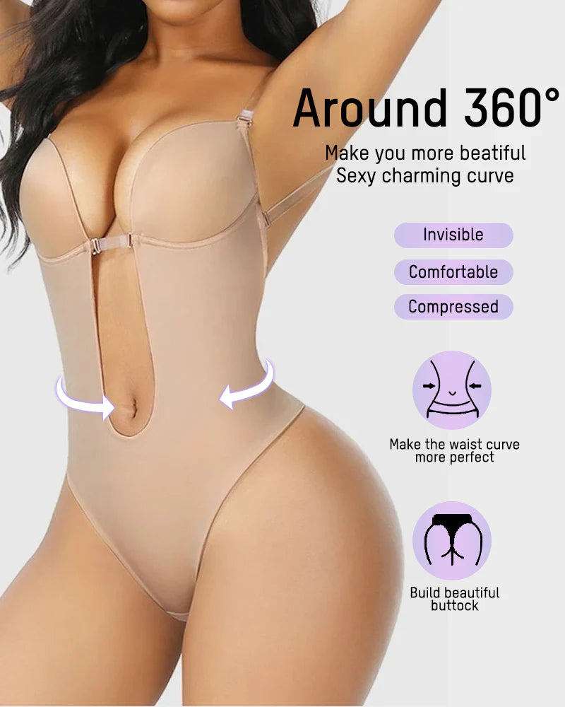 Formiva® Strapless U Plunge Thong Bodysuit